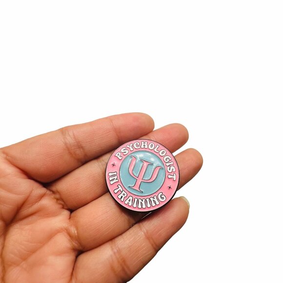 ⭐Psychology Degree Design Enamel Pins Psychological Logo Creative Brooches Pink⭐ - Picture 2 of 6